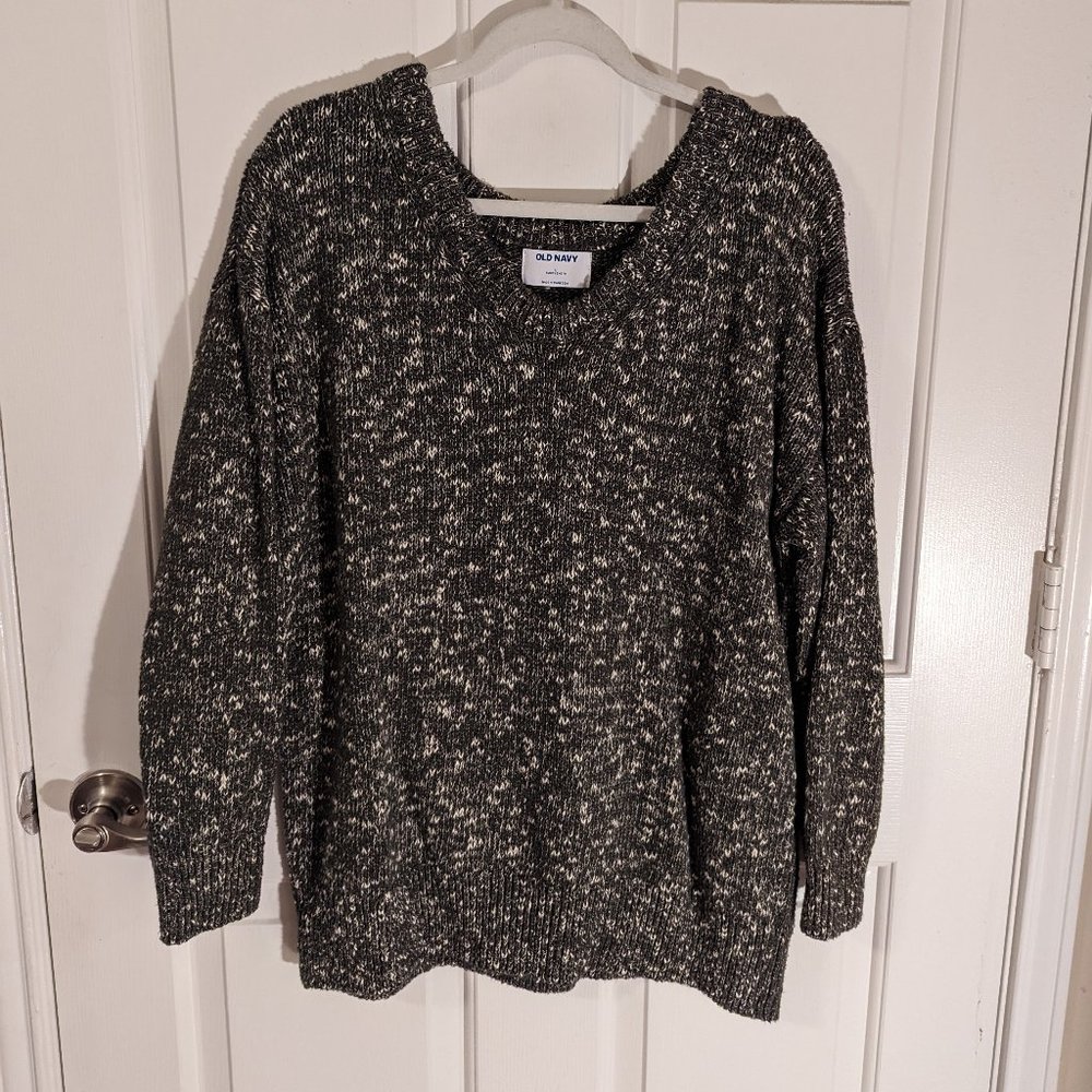 NWOT Old Navy Voop Neck Tunic-Length Sweater, Marled Sage